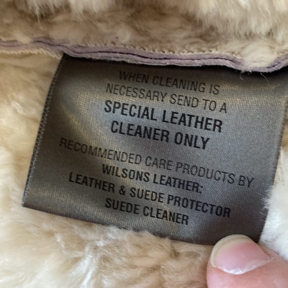 Wilsons Leather Maxima Suede Lavender Faux Fur Trim Lining Jacket 90s Y2K Size S - Picture 11 of 16